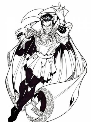 Картинка Доктор Стрэндж раскраска  для детей