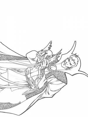 Картинка Доктор Стрэндж черно белая онлайн