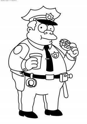 Раскраска Шеф полиции Клэнси Виггам