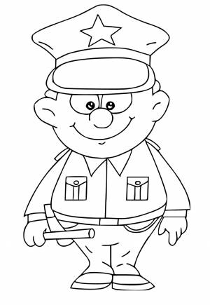 Раскраска Полиция Забавный