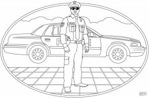 Раскраски Полицейский русский
