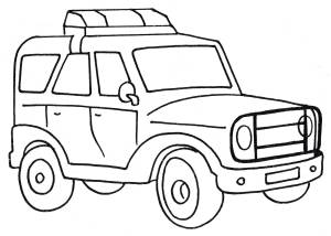 Раскраска Полицейский УАЗик