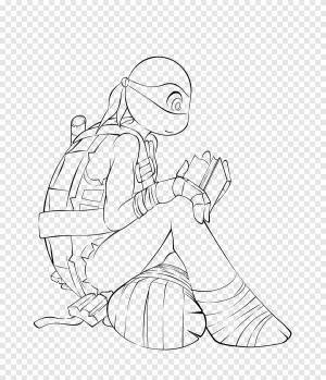Donatello April O 'Neil Рисование линии искусства Черепашки-ниндзя, Черепашки-ниндзя, TMNT, угол, белый png