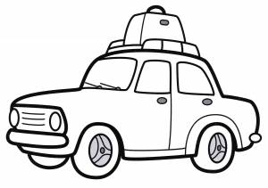 Раскраска Автомобиль с багажом