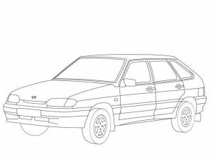 Рисунок ваз 2114 раскраска