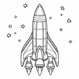 Раскраска звездолет  ракета с пилотом для детей