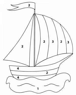 Корабль раскраска