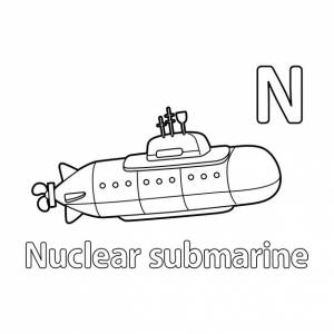 Раскраска атомная подводная лодка abc coloring page n