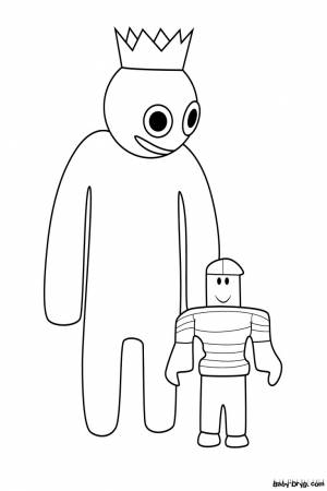 Радужные друзья роблокс раскраска синий