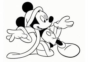 Раскраска Микки Маус в пижаме