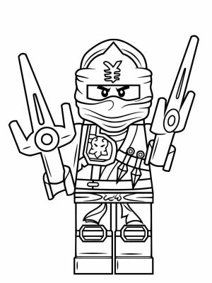 Раскраска Лего Ниндзяго картинка на листе  для мальчиков