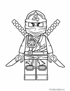 Зеленый ниндзя из серии Lego Ninjago» раскраска для детей
