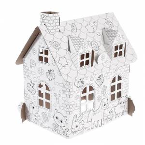 набор для творчества Домик, раскраска-конструктор из картона Забияка, цены на Мегамаркет