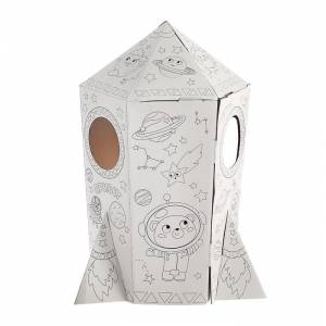 Набор для творчества Ракета, раскраска-конструктор из картона