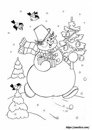 зимние раскраски, новогодние для детей Amelica