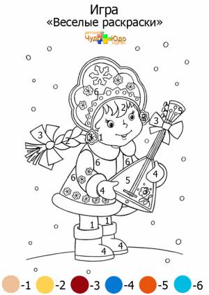 Детские Новогодние раскраски по цифрам