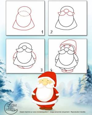 Легкий рисунок дедушки мороза