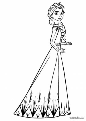 Раскраска Эльза в красивом платье