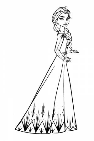 Раскраска Эльза в красивом платье