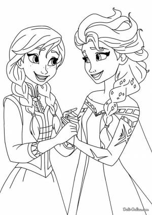 Раскраска Анна и Эльза