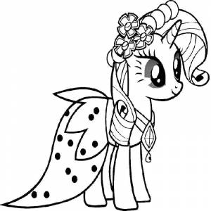 Раскраски Раскраска Мой милый пони рарити мультики, Download print coloring page