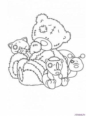 Раскраска Мишка Тедди 1