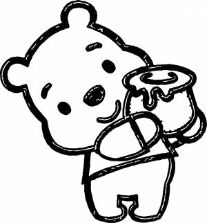 Раскраска мишка с медом для детей