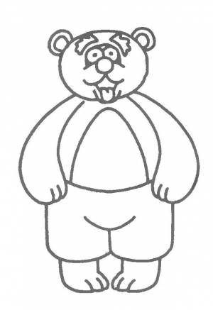 Раскраски мишка, Раскраска Косолапый мишка