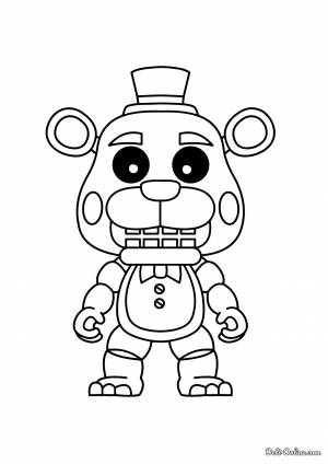 Раскраска Мишка Фредди из Фнаф