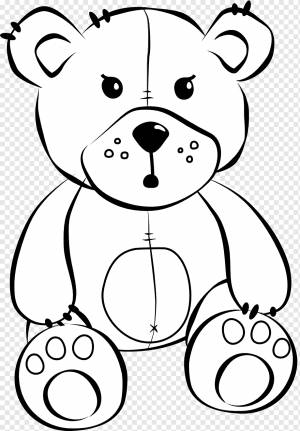 Плюшевый мишка мультфильм рисунок, черно-белые линии искусства, белый, плотоядный, собака Like Mammal png