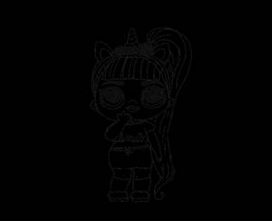 Раскраска Единорожка кукла ЛОЛ