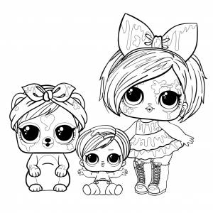 Кукла ЛОЛ Клякса с питомцем и сестричкой