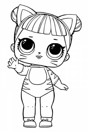 Раскраска ЛОЛ куколка Котёнок