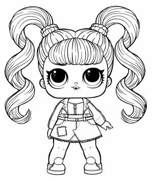 Раскраска ЛОЛ с длинными волосами