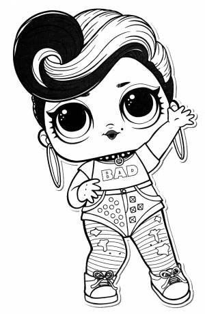 Раскраска ЛОЛ с зелеными волосами