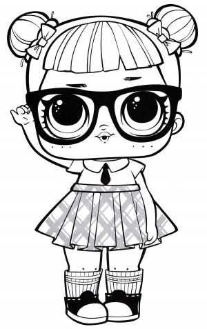 Раскраска ЛОЛ школьница
