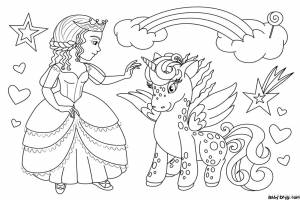 Раскраска принцесса для 5 лет
