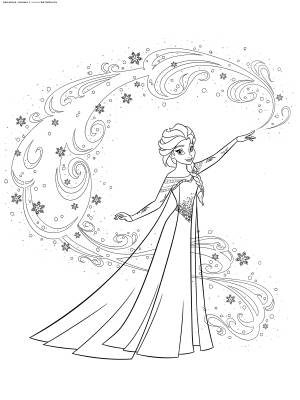 Раскраска Эльза колдует