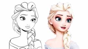 Как раскрасить принцессу Эльзу