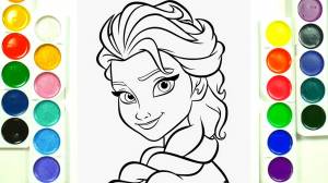 Learn Coloring Elsa Kids Cartoons Disney Frozen Princess Coloring Videos For Children Learn Colors