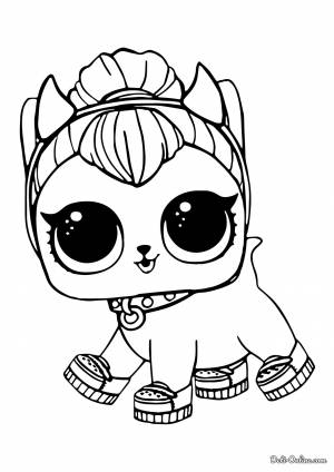 Раскраска ЛОЛ питомец котёнок Перчинка