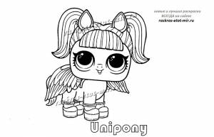 Раскраска Питомец ЛОЛ Unipony