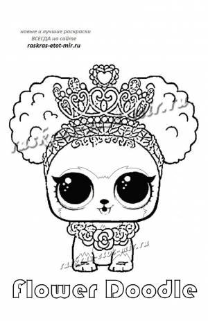 Раскраска питомец ЛОЛ Flower Doodle