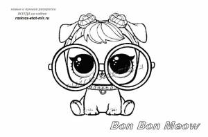 Раскраска питомца ЛОЛ Bon Bon Meow