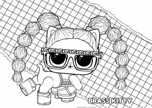 Раскраска ЛОЛ питомец Brass Kitty