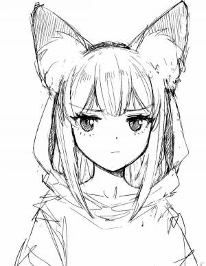 Раскраски Аниме девушки с ушками