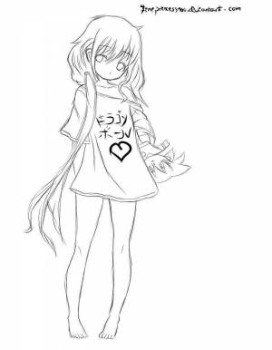 Раскраски Аниме в полный рост девушки