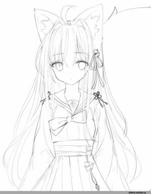 Раскраски Аниме девушки с ушками