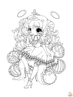 Раскраски Аниме Девушка для детей и печати  GBcoloring