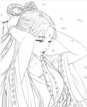 Раскраска Аниме девушка